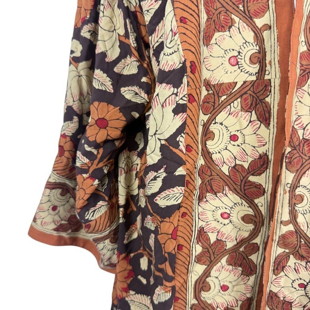 Soft Surroundings Womens Plus Size Floral Brown Kimono Open Jacket Lagenlook 1X - Picture 7 of 16